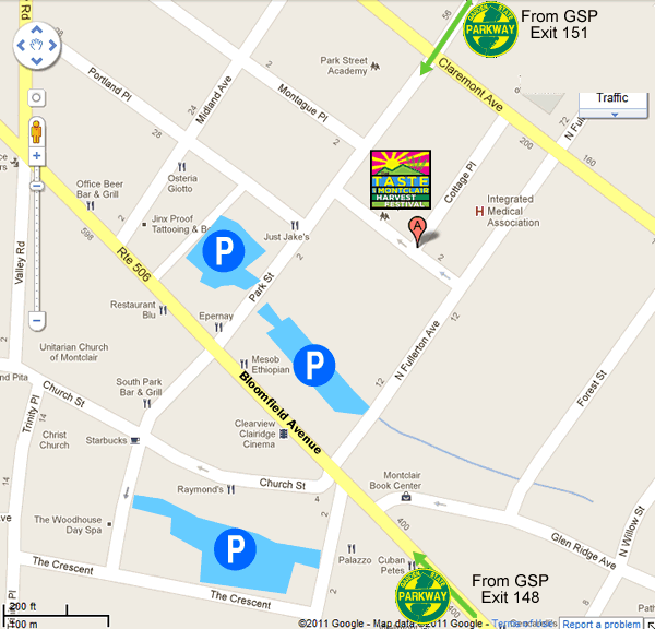 Map and parking information